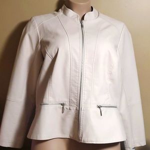 Faux leather Jacket Off white